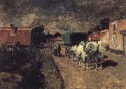 Village Night Scene Frits Thaulow